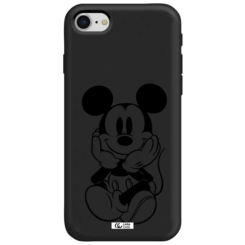 a cartoon of a mouse Apple iPhone se 2020 Silicone black Case