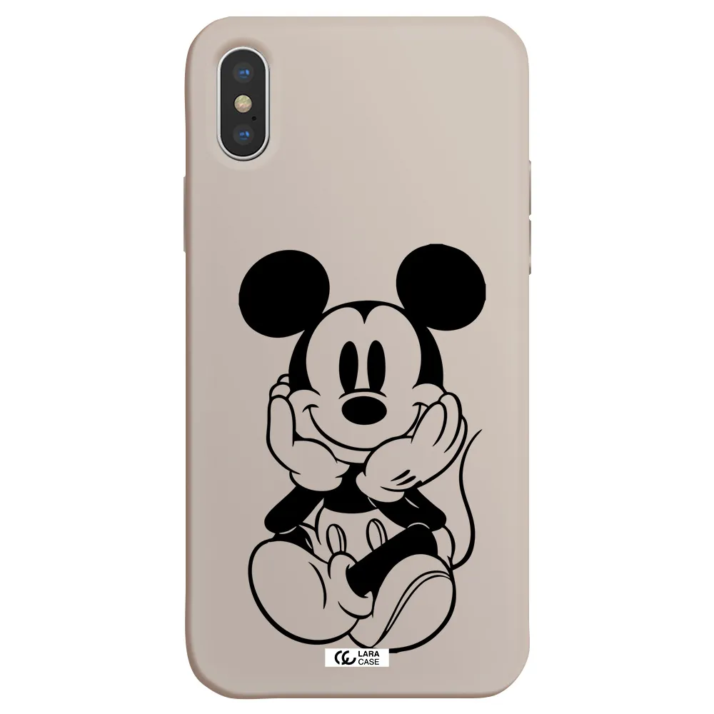 a cartoon of a mouse Apple iPhone X Silicone Stone Case