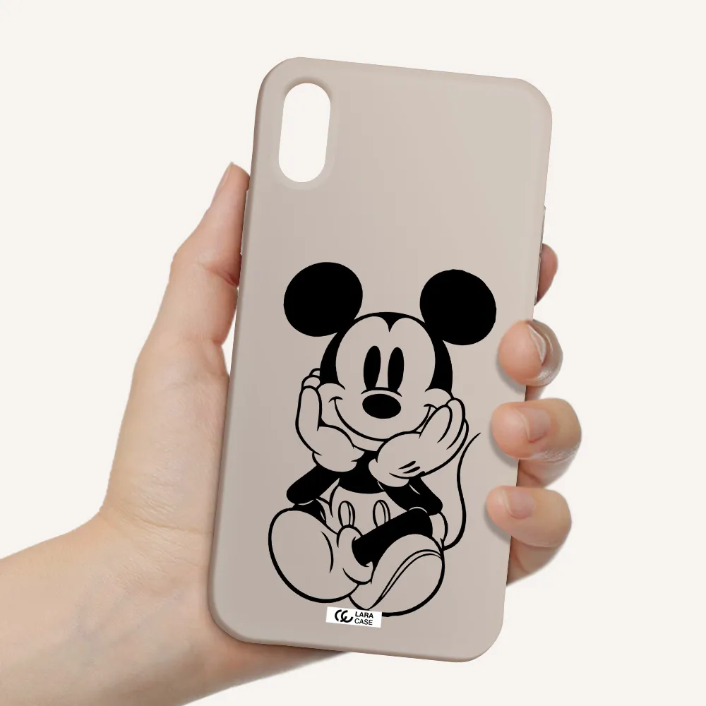 a cartoon of a mouse Apple iPhone X Silicone Stone Case