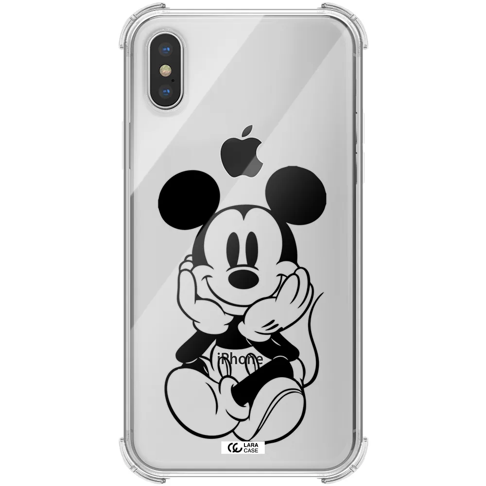 a cartoon of a mouse Apple iPhone XS Clear PC Case