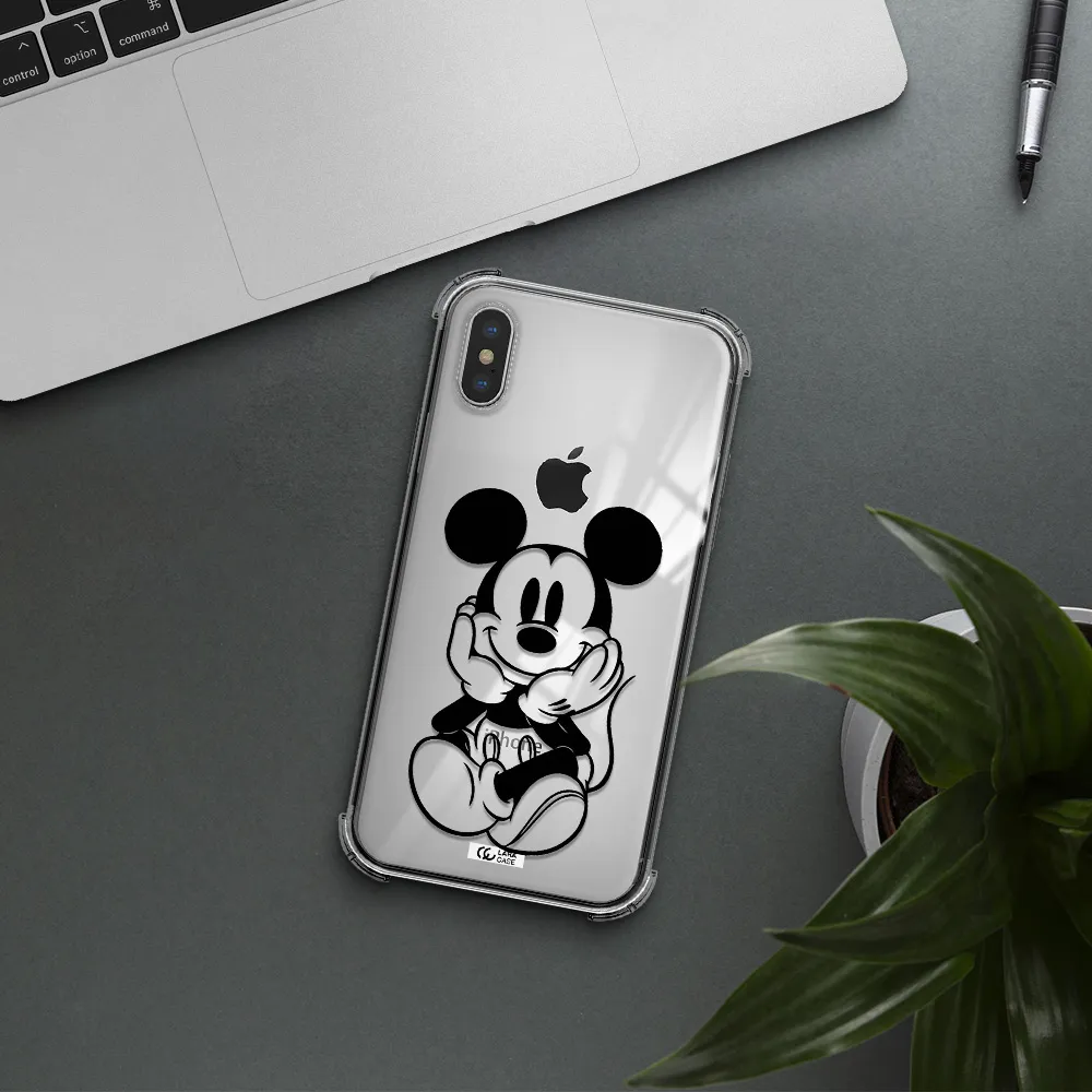 a cartoon of a mouse Apple iPhone XS Clear PC Case