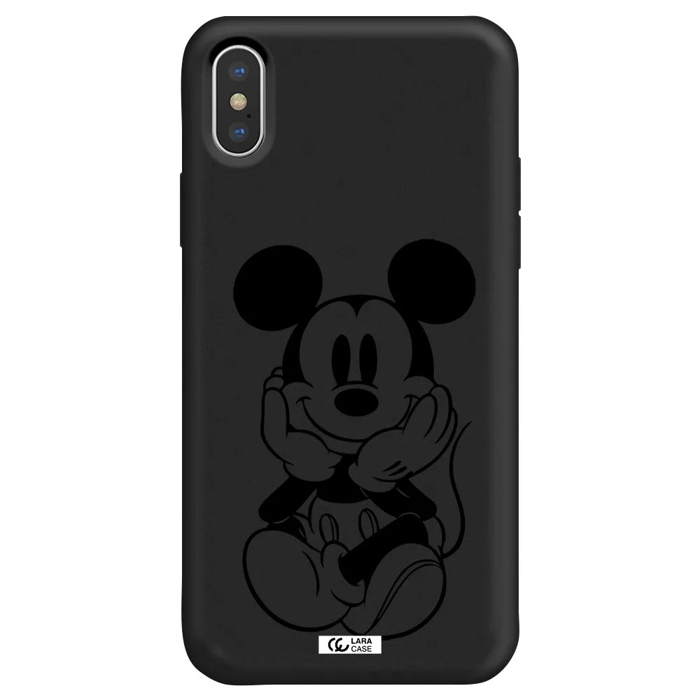 a cartoon of a mouse Apple iPhone XS Silicone black Case