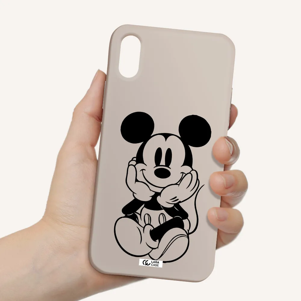 a cartoon of a mouse Apple iPhone XS Silicone Stone Case