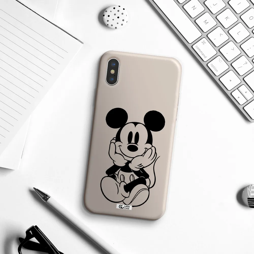 a cartoon of a mouse Apple iPhone XS Silicone Stone Case