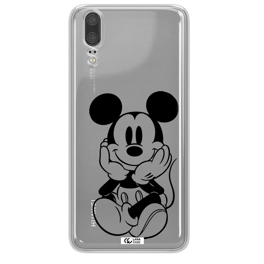 a cartoon of a mouse Huawei P20 Clear TPU Case