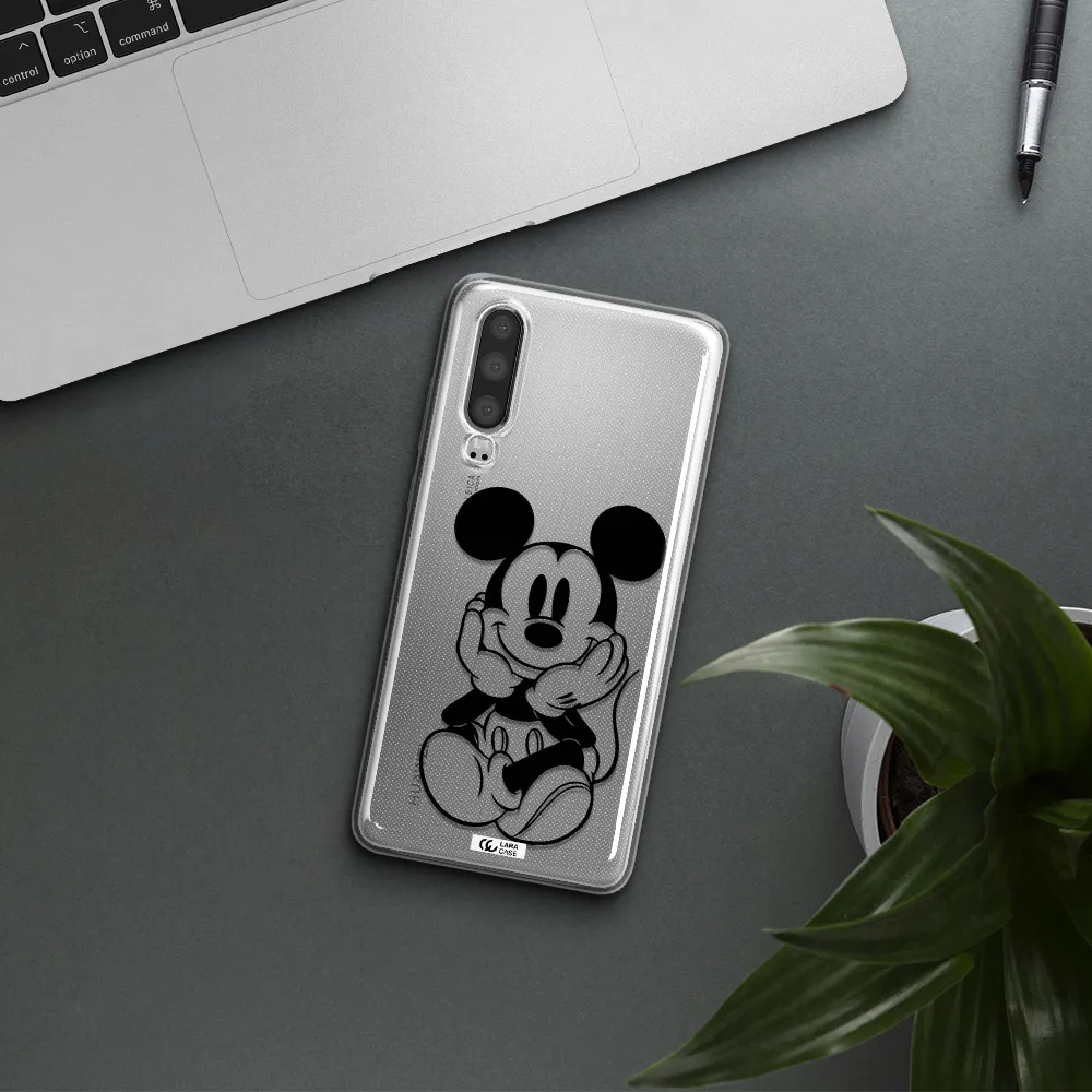 a cartoon of a mouse Huawei P30 Clear TPU Case