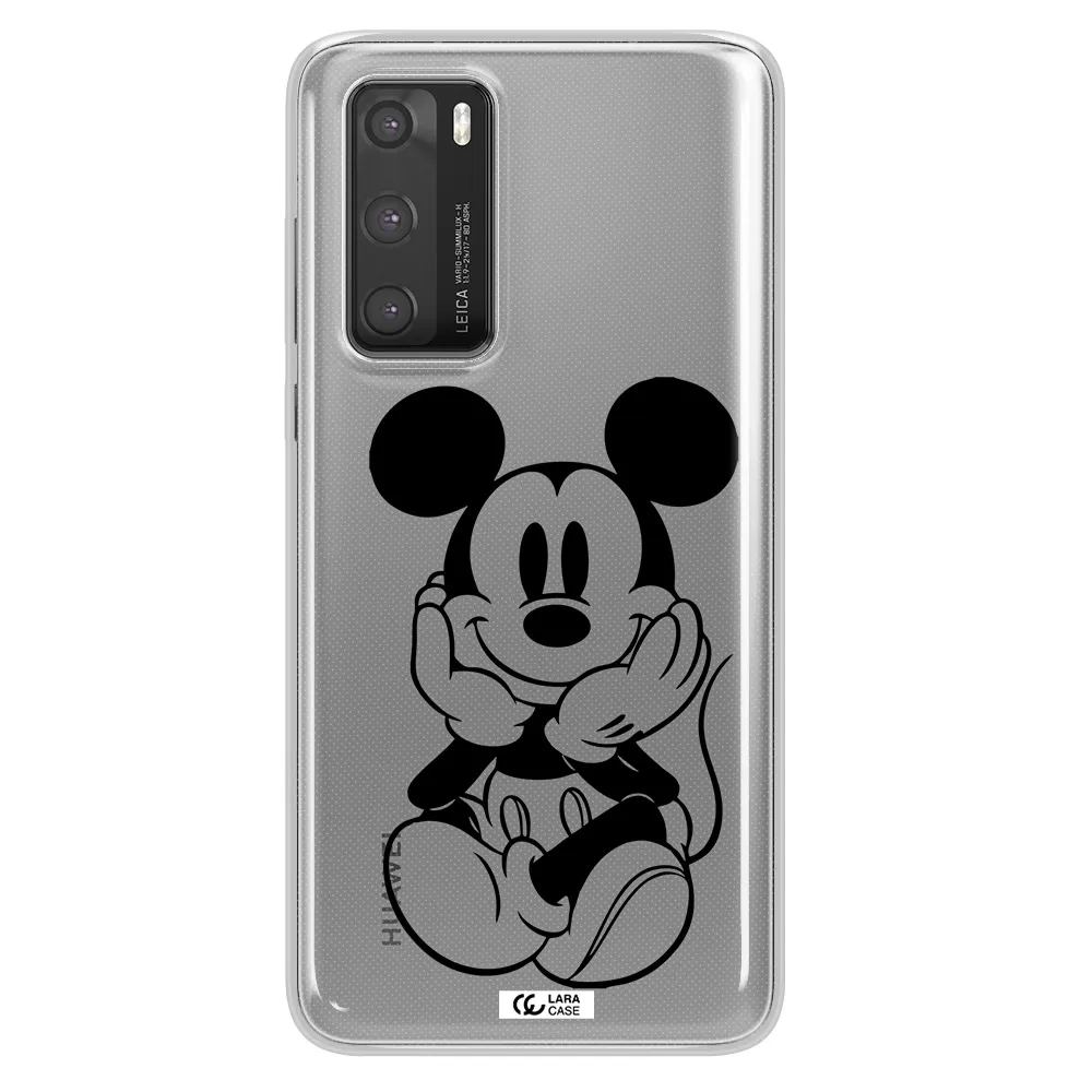 a cartoon of a mouse Huawei P40 Clear TPU Case