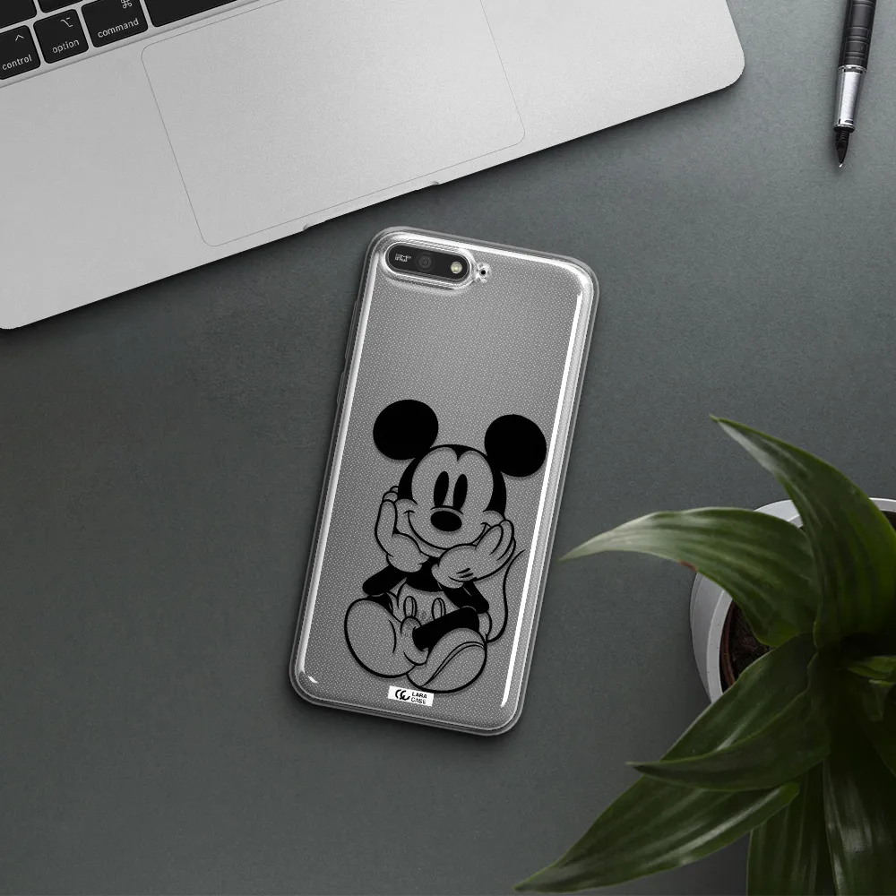 a cartoon of a mouse Huawei Y6 2018 Clear TPU Case