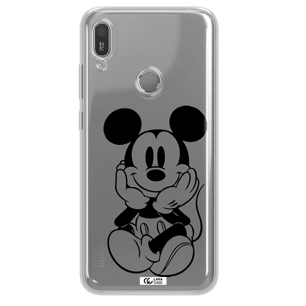 a cartoon of a mouse Huawei Y6 2019 Clear TPU Case