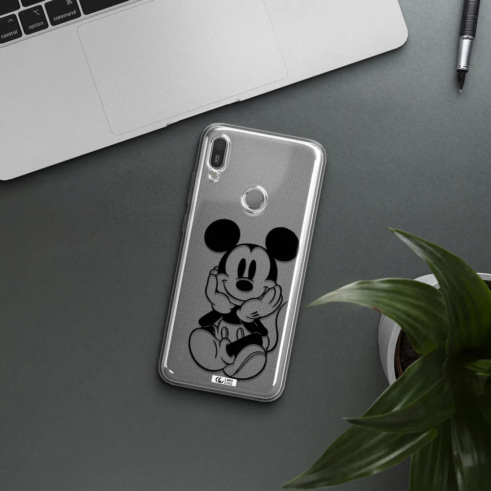 a cartoon of a mouse Huawei Y6 2019 Clear TPU Case