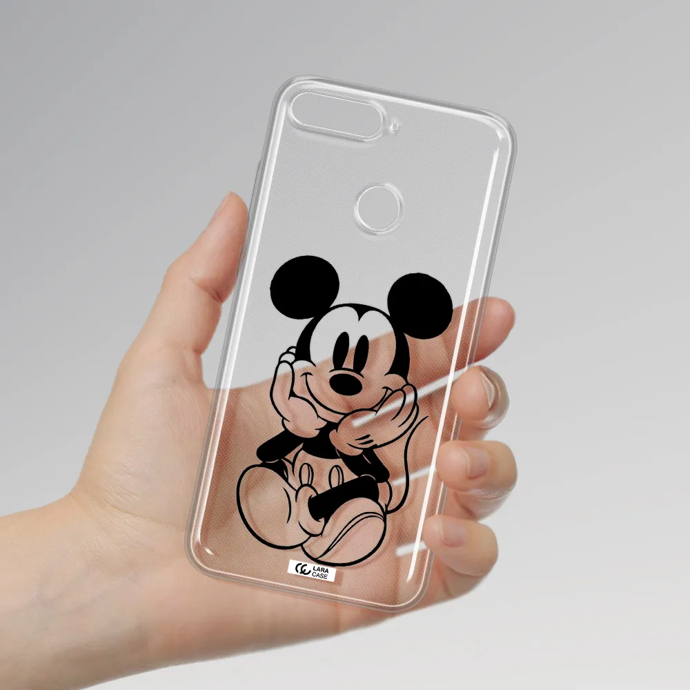 a cartoon of a mouse Huawei Y6 Prime 2018 Clear TPU Case