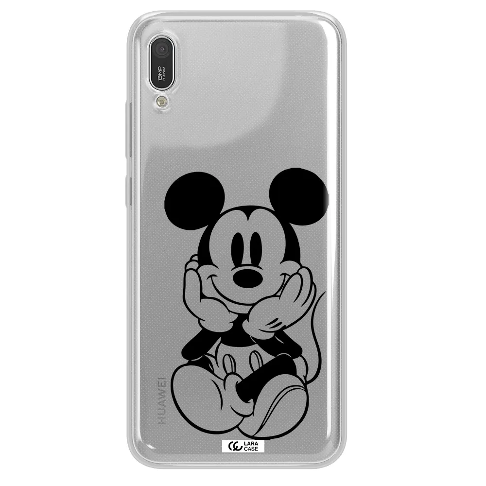a cartoon of a mouse Huawei Y6 Pro 2019 Clear TPU Case