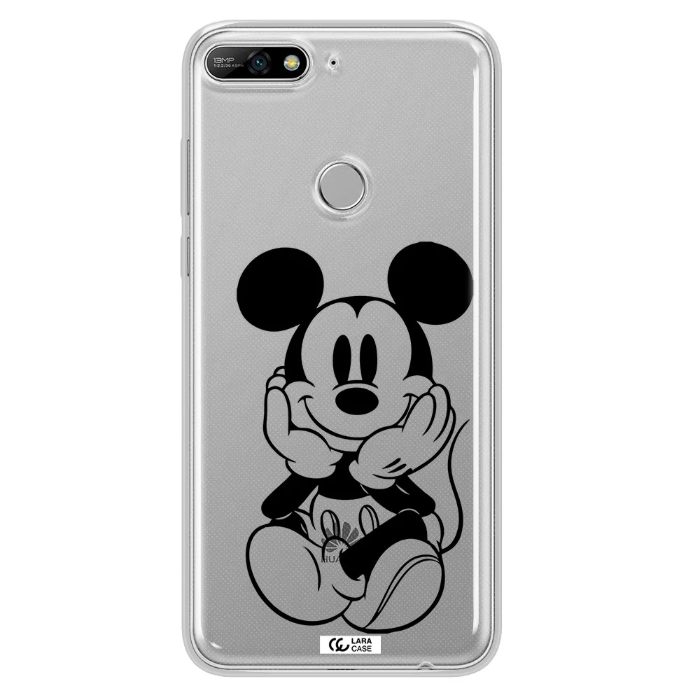 a cartoon of a mouse Huawei Y7 2018 Clear TPU Case