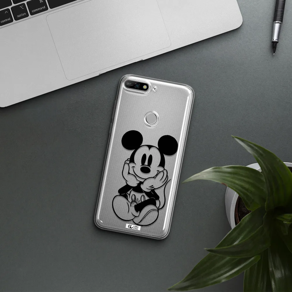 a cartoon of a mouse Huawei Y7 2018 Clear TPU Case