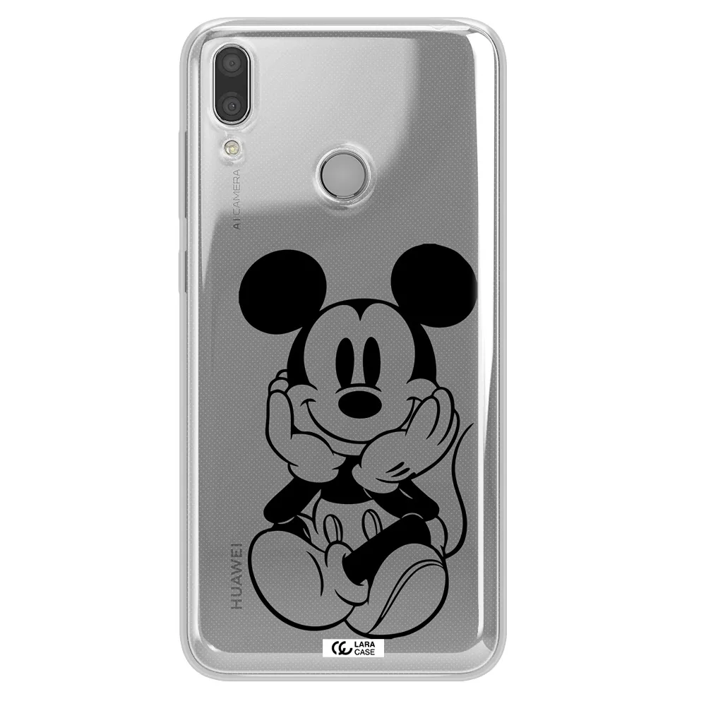 a cartoon of a mouse Huawei Y7 2019 Clear TPU Case