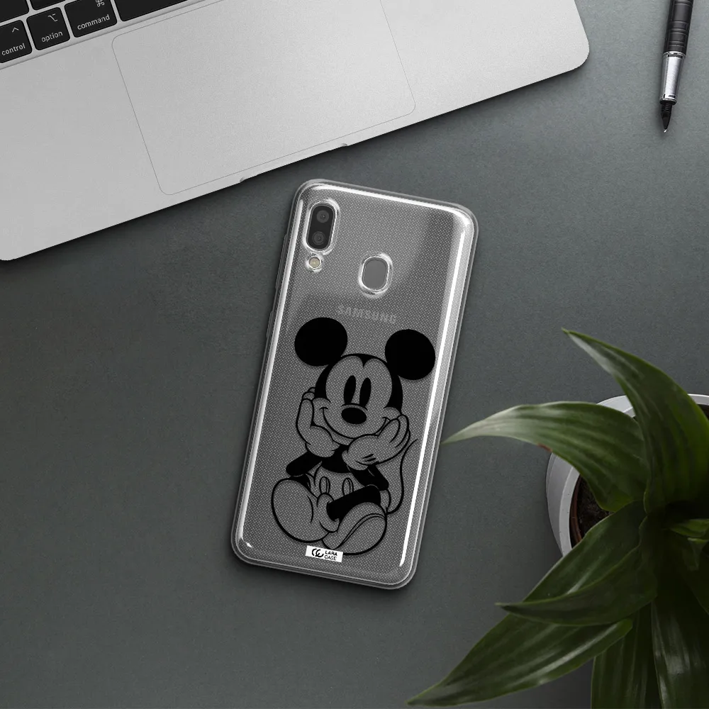 a cartoon of a mouse Samsung A20 Clear TPU Case