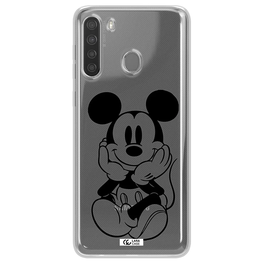 a cartoon of a mouse Samsung A21 Clear TPU Case