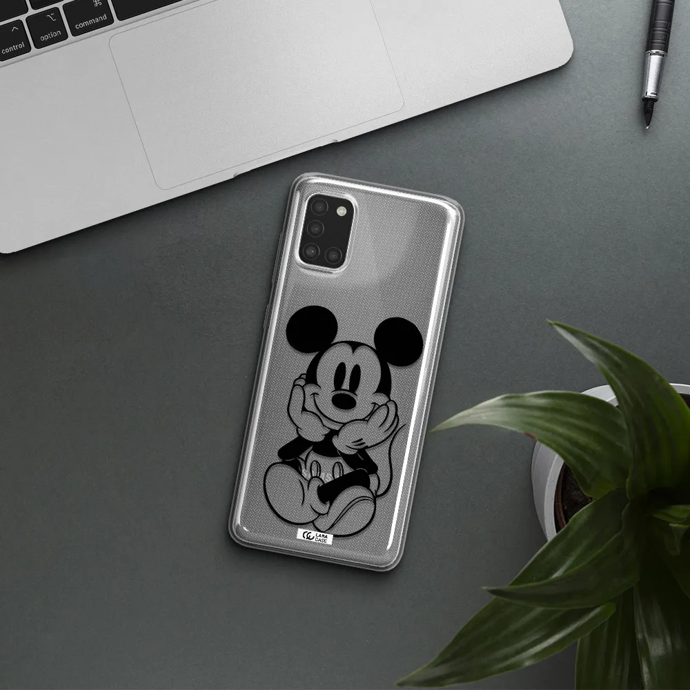 a cartoon of a mouse Samsung A31 Clear TPU Case