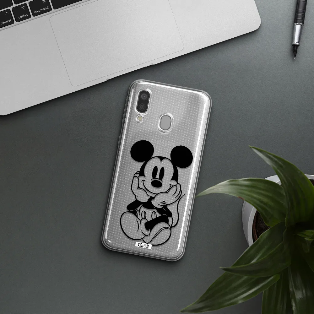 a cartoon of a mouse Samsung A40 Clear TPU Case