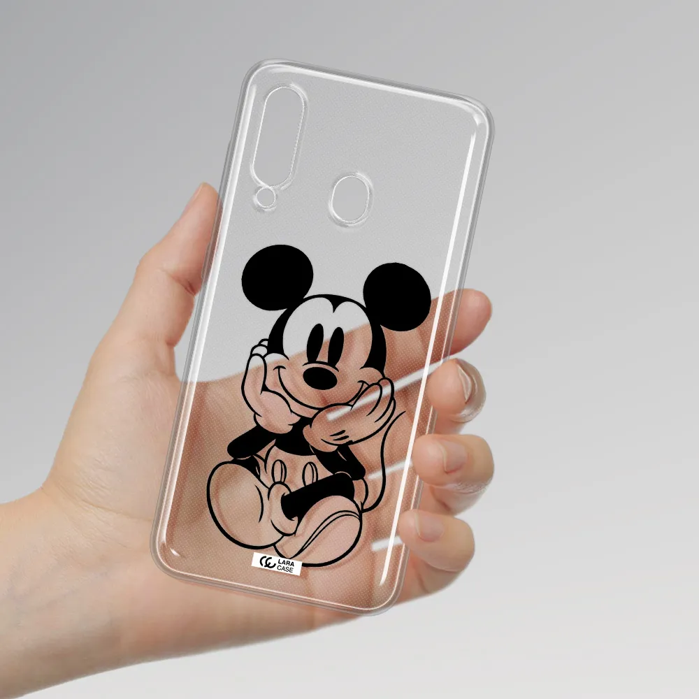 a cartoon of a mouse Samsung A60 Clear TPU Case