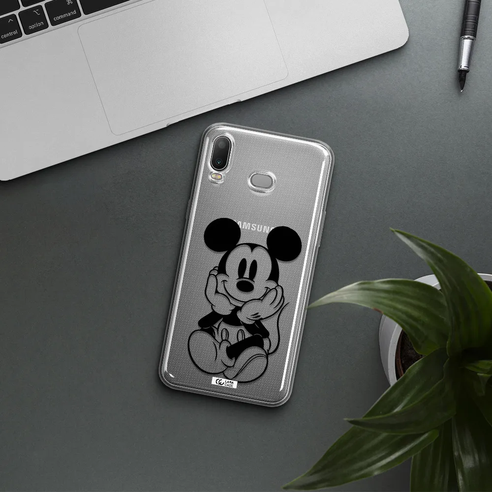 a cartoon of a mouse Samsung A6S Clear TPU Case