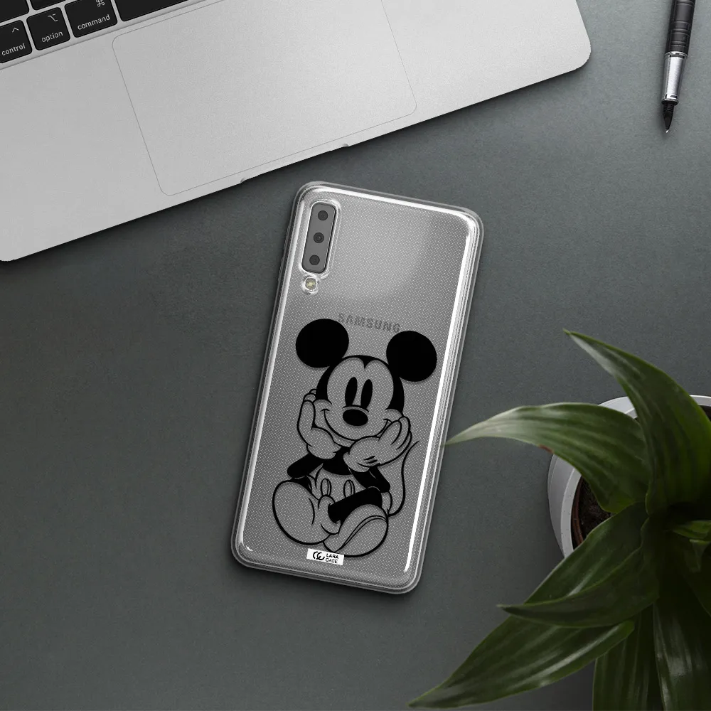 a cartoon of a mouse Samsung A7 2018 Clear TPU Case