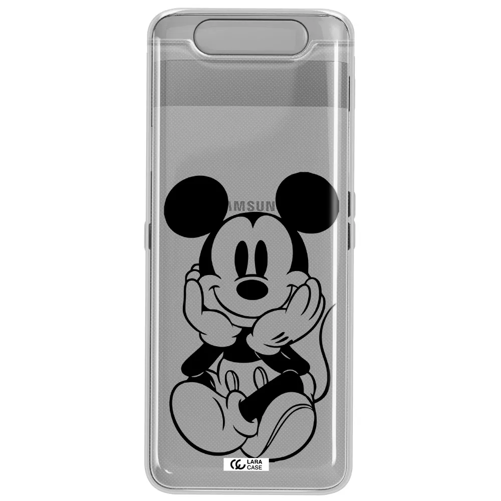 a cartoon of a mouse Samsung A80 Clear TPU Case