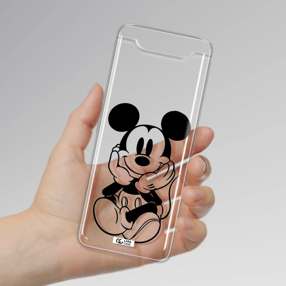 a cartoon of a mouse Samsung A80 Clear TPU Case