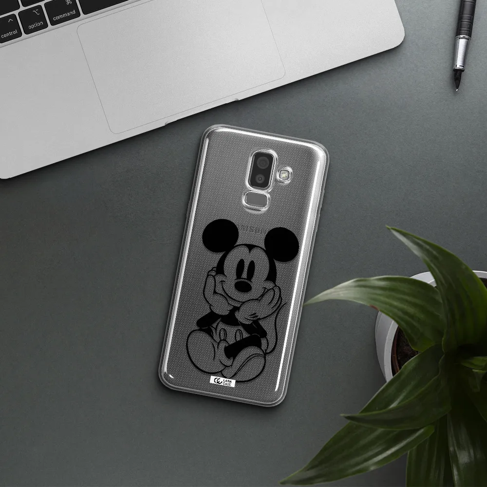 a cartoon of a mouse Samsung J8 Clear TPU Case