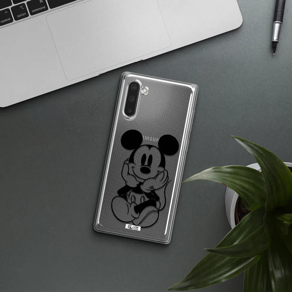 a cartoon of a mouse Samsung Note 10 Clear TPU Case