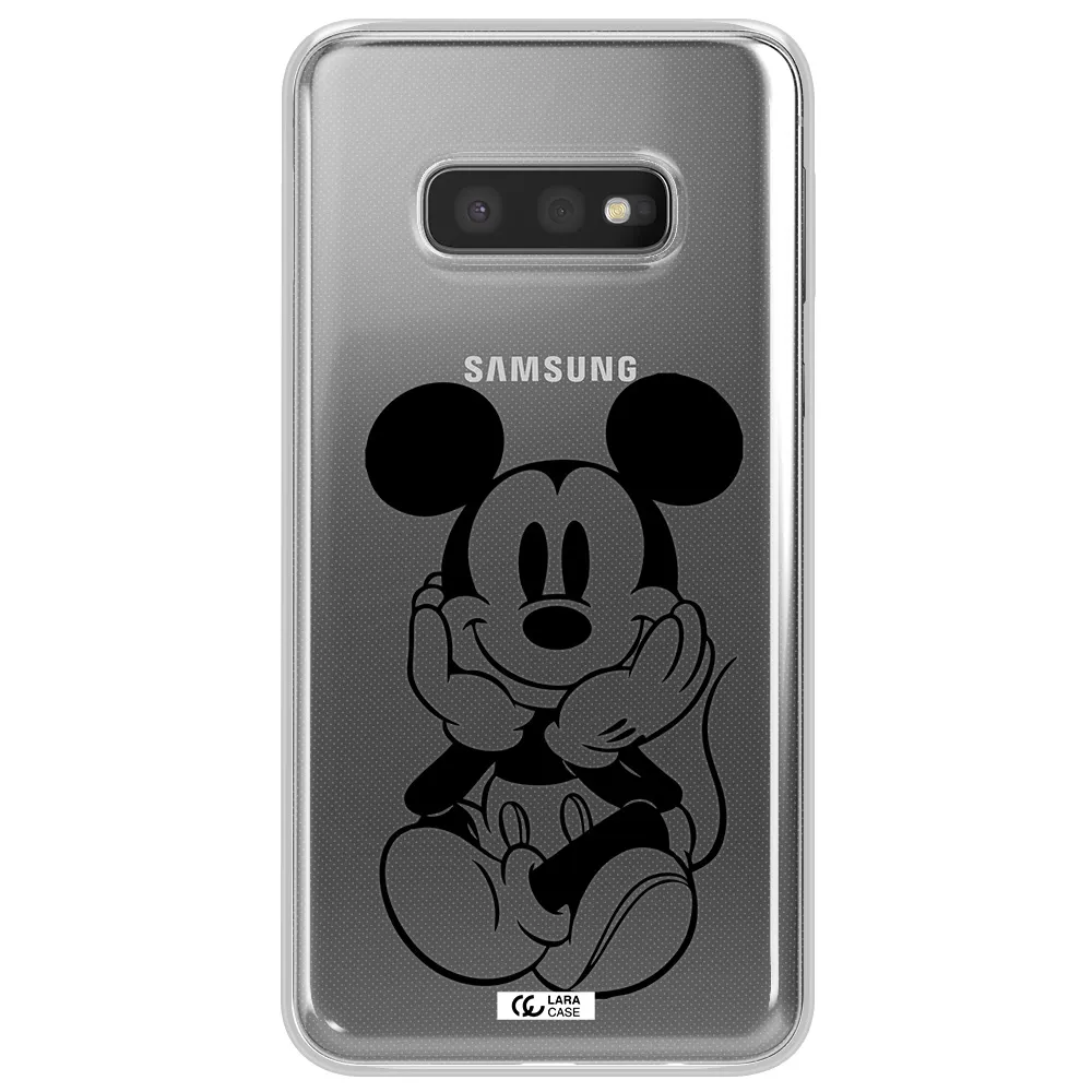 a cartoon of a mouse Samsung S10e Clear TPU Case