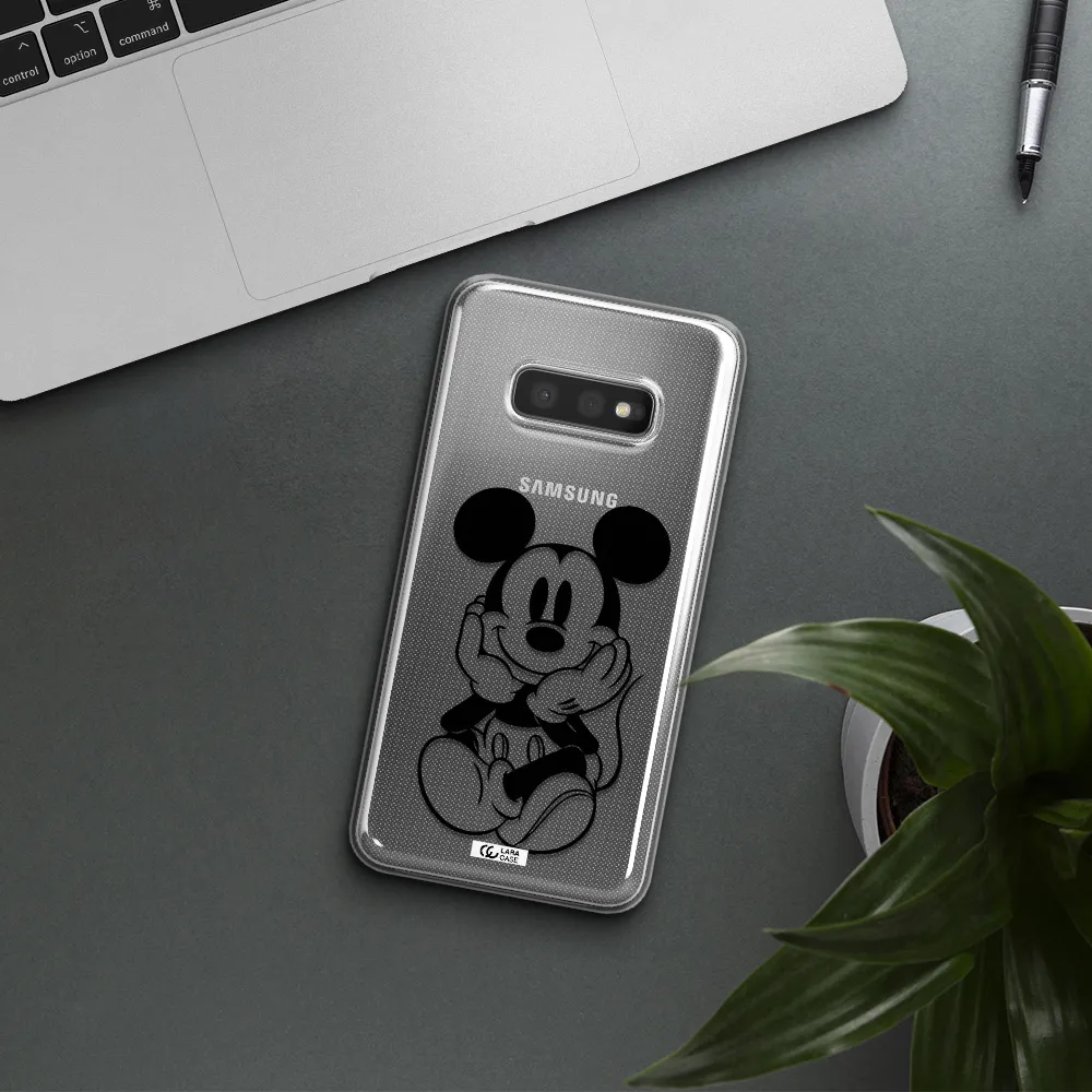a cartoon of a mouse Samsung S10e Clear TPU Case