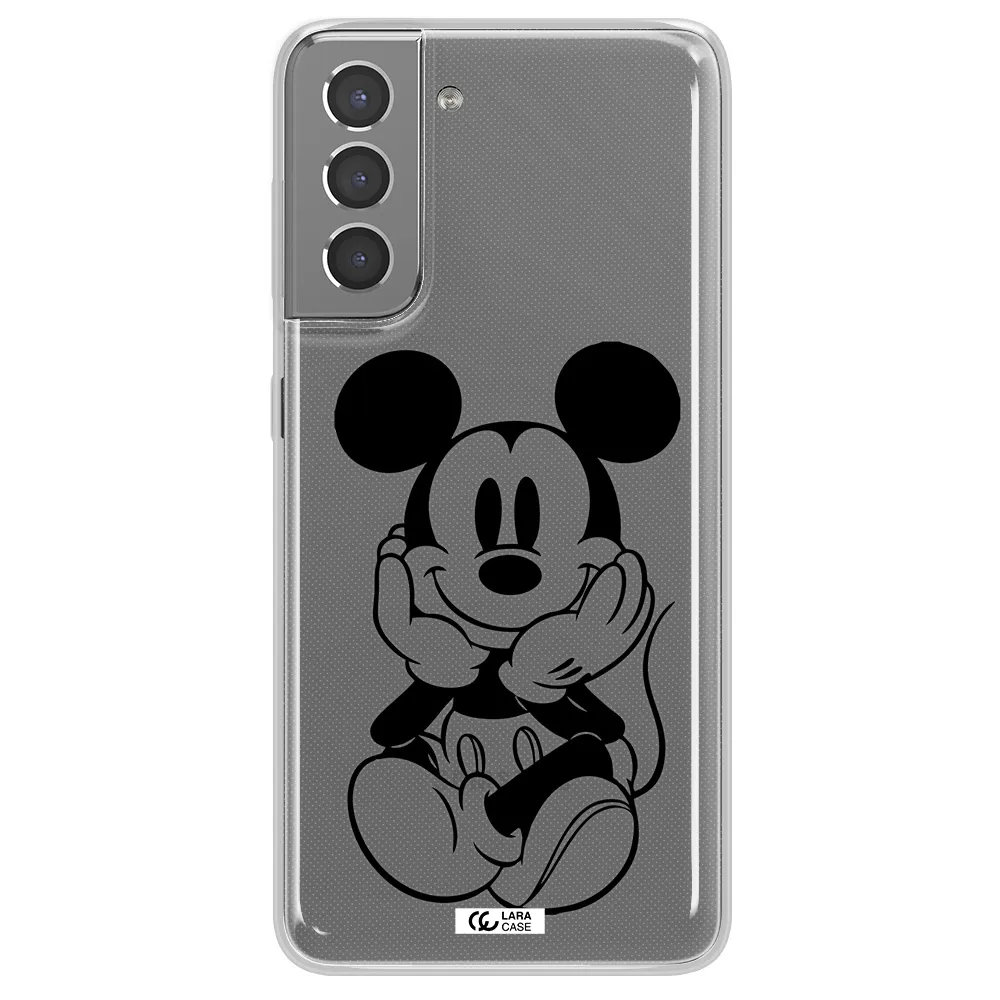 a cartoon of a mouse Samsung S21 Clear TPU Case