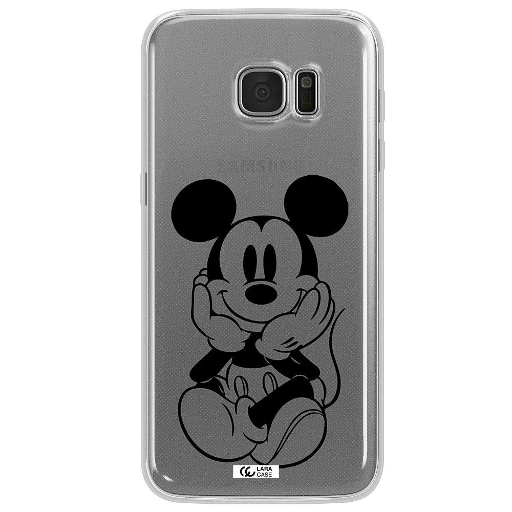 a cartoon of a mouse Samsung S7 Edge Clear TPU Case