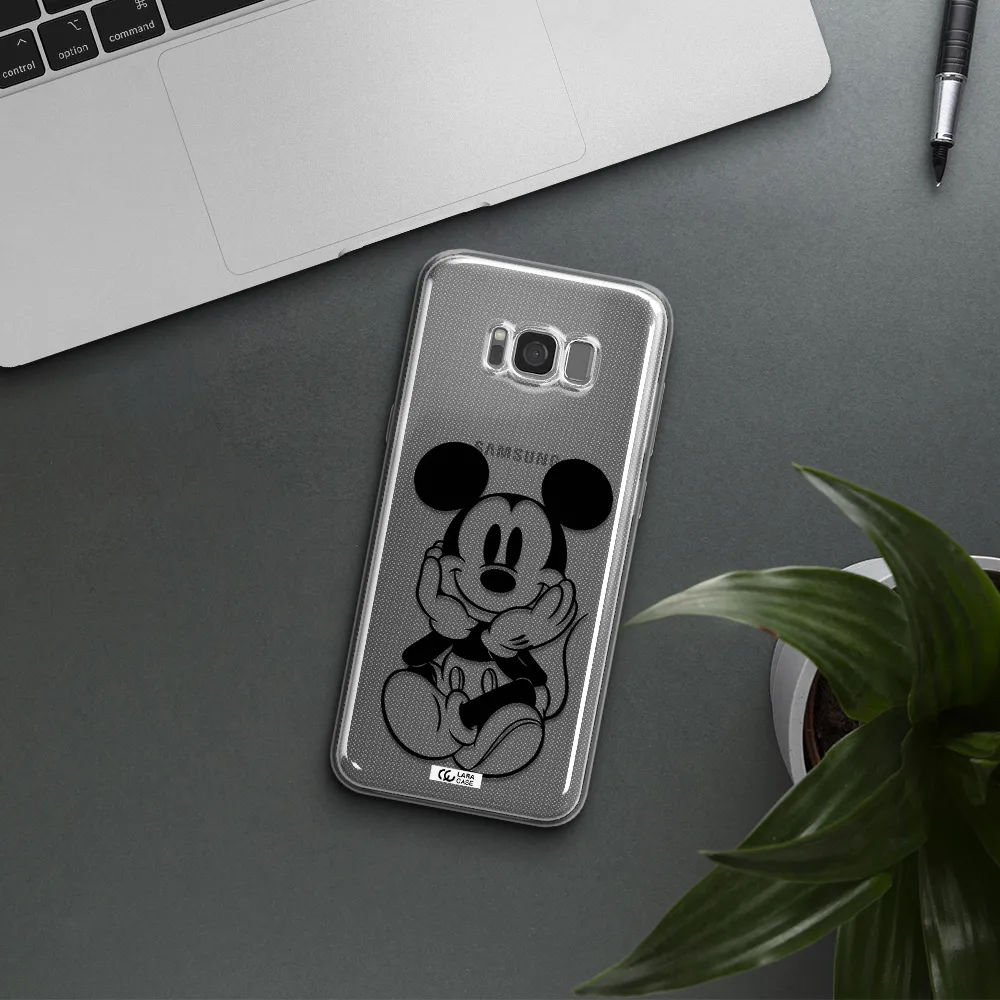a cartoon of a mouse Samsung S8 Plus Clear TPU Case