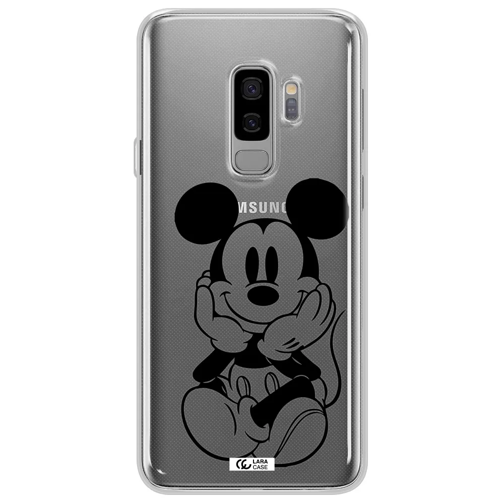 a cartoon of a mouse Samsung S9 Plus Clear TPU Case