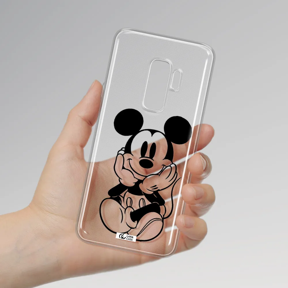 a cartoon of a mouse Samsung S9 Plus Clear TPU Case