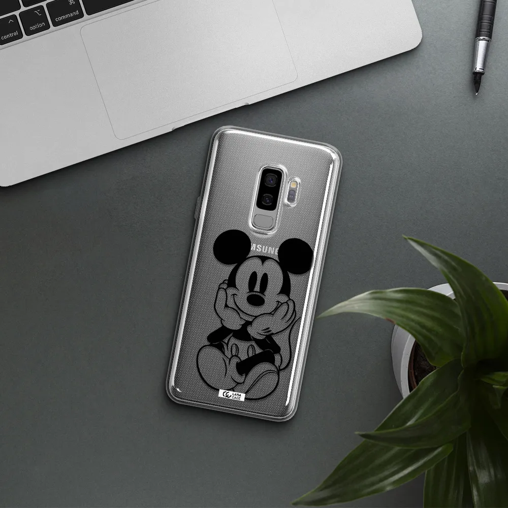 a cartoon of a mouse Samsung S9 Plus Clear TPU Case