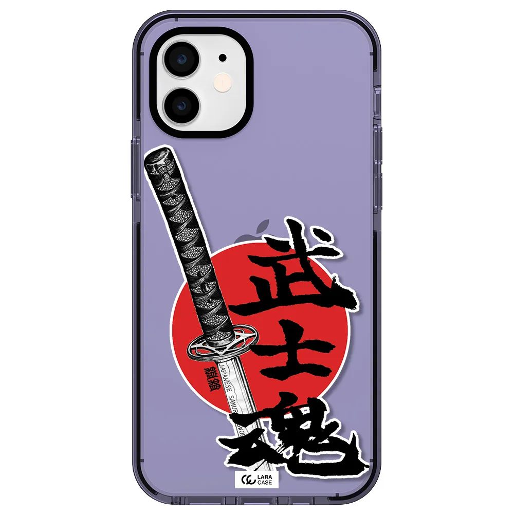 a sword with a red circle and hieroglyph Apple iPhone 11 impact Lilac Case