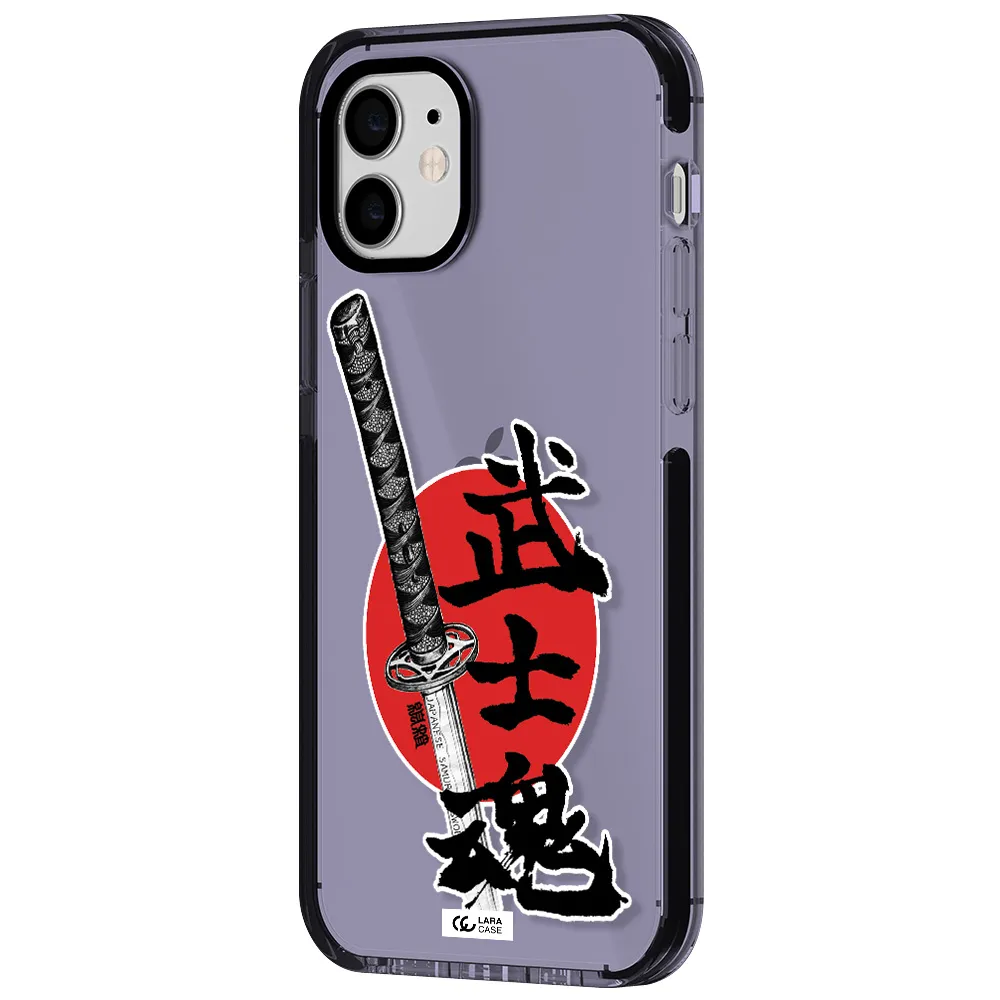 a sword with a red circle and hieroglyph Apple iPhone 11 impact Lilac Case