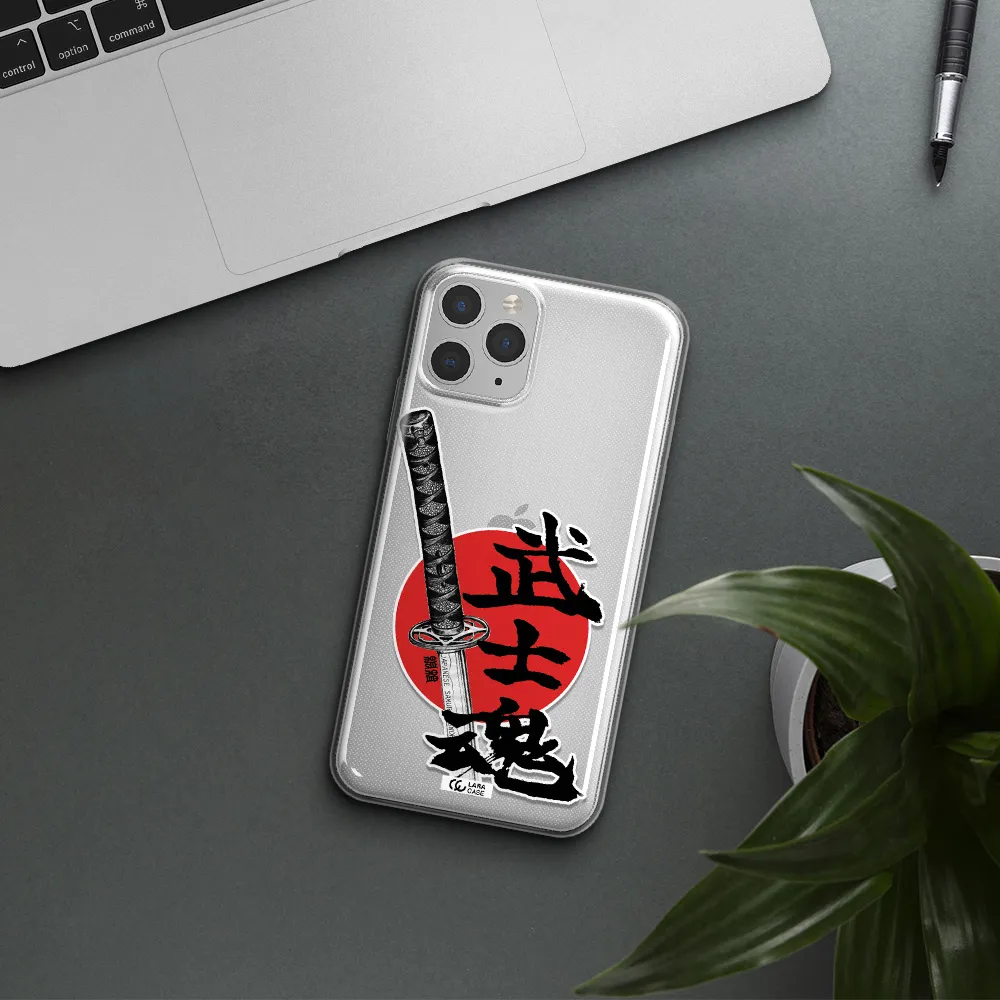 a sword with a red circle and hieroglyph Apple iPhone 11 pro max Clear TPU Case