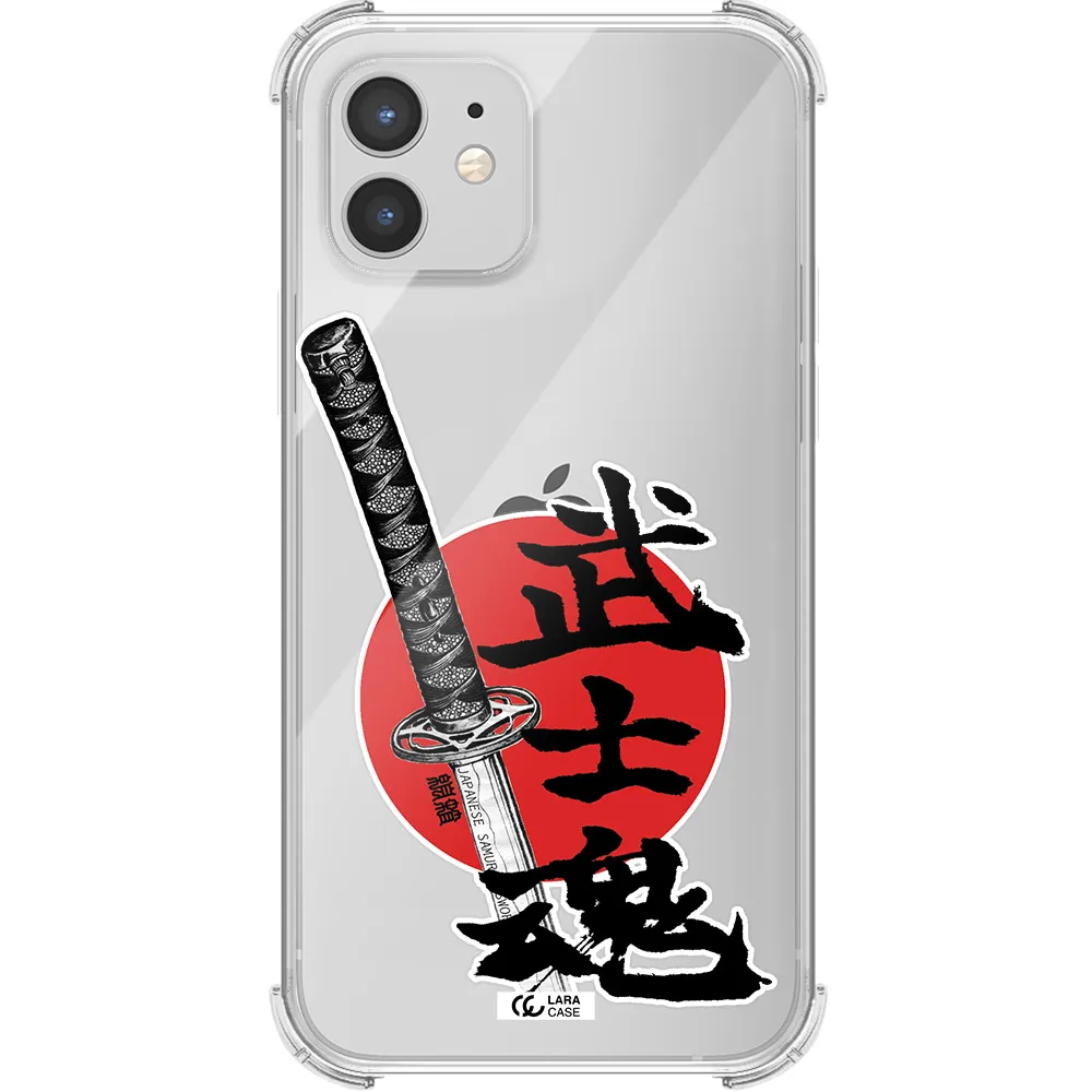 a sword with a red circle and hieroglyph Apple iPhone 12 mini Clear PC Case