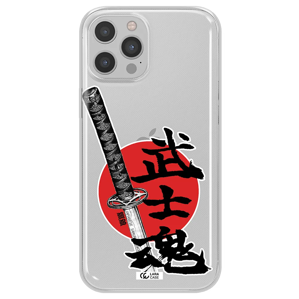 a sword with a red circle and hieroglyph Apple iPhone 12 pro max Clear TPU Case