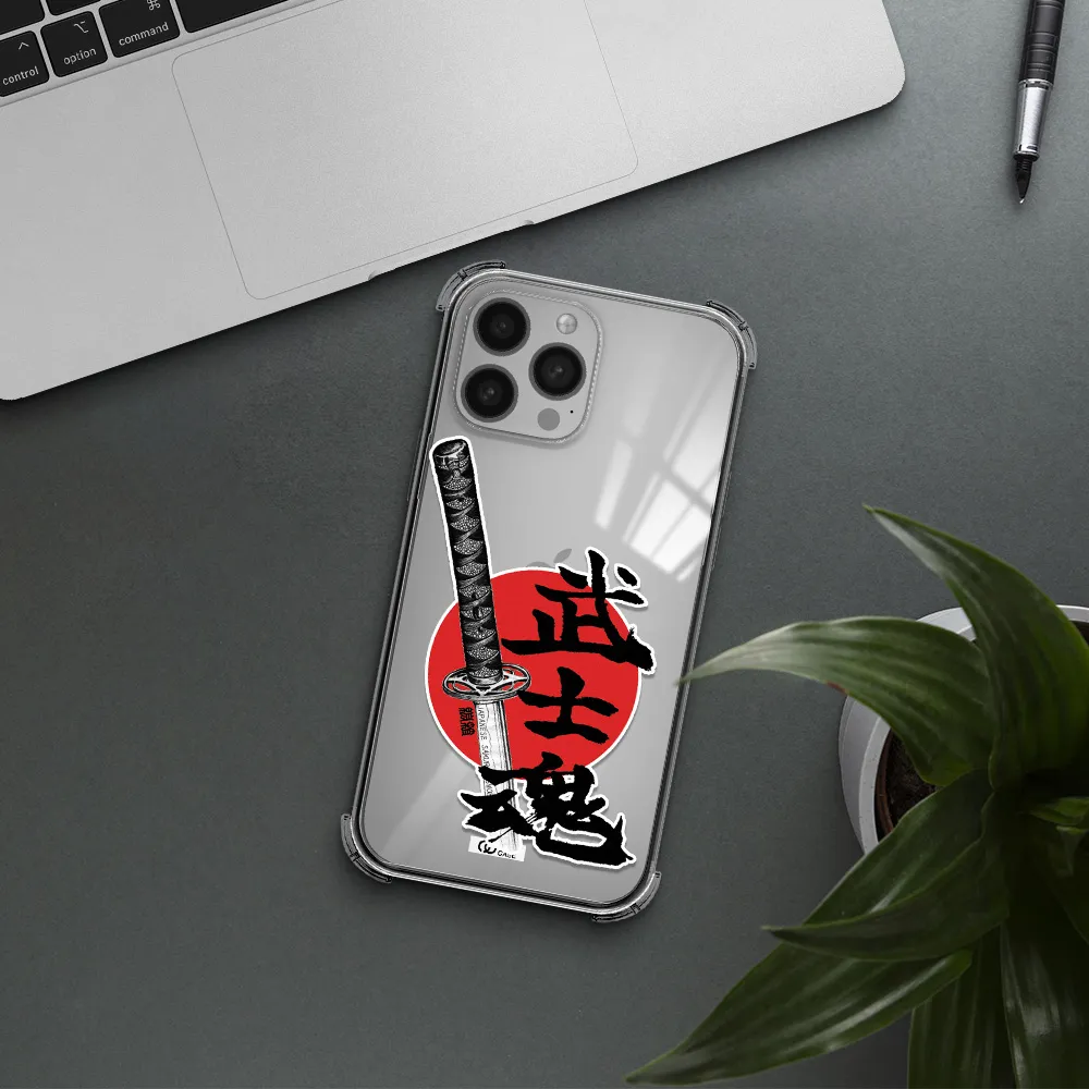 a sword with a red circle and hieroglyph Apple iPhone 13 Pro Max Clear PC Case