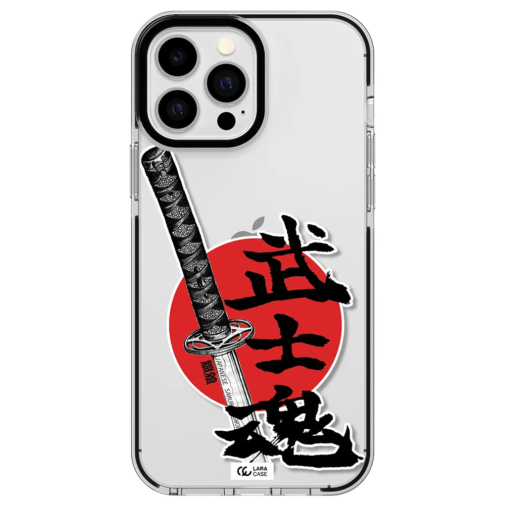 a sword with a red circle and hieroglyph Apple iPhone 13 Pro Max impact black border Case