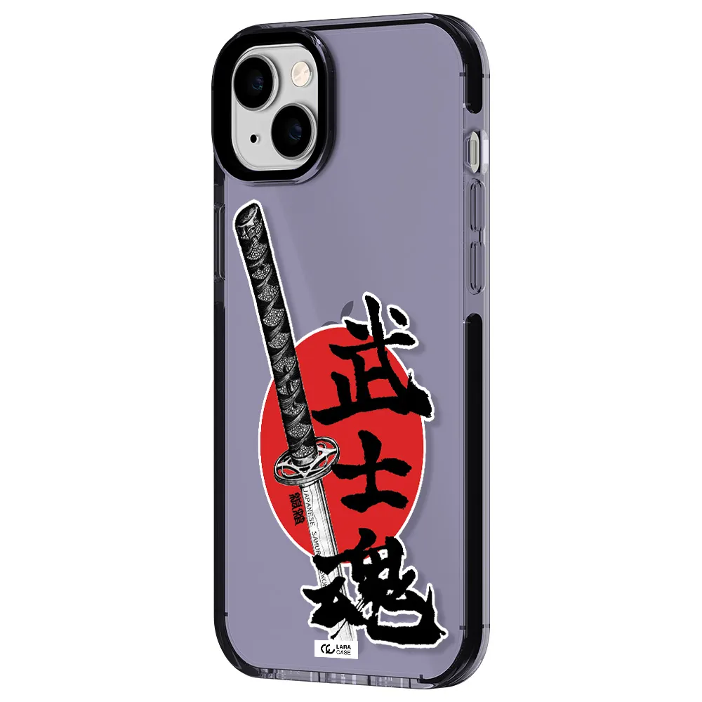 a sword with a red circle and hieroglyph Apple iPhone 14 plus impact Lilac Case