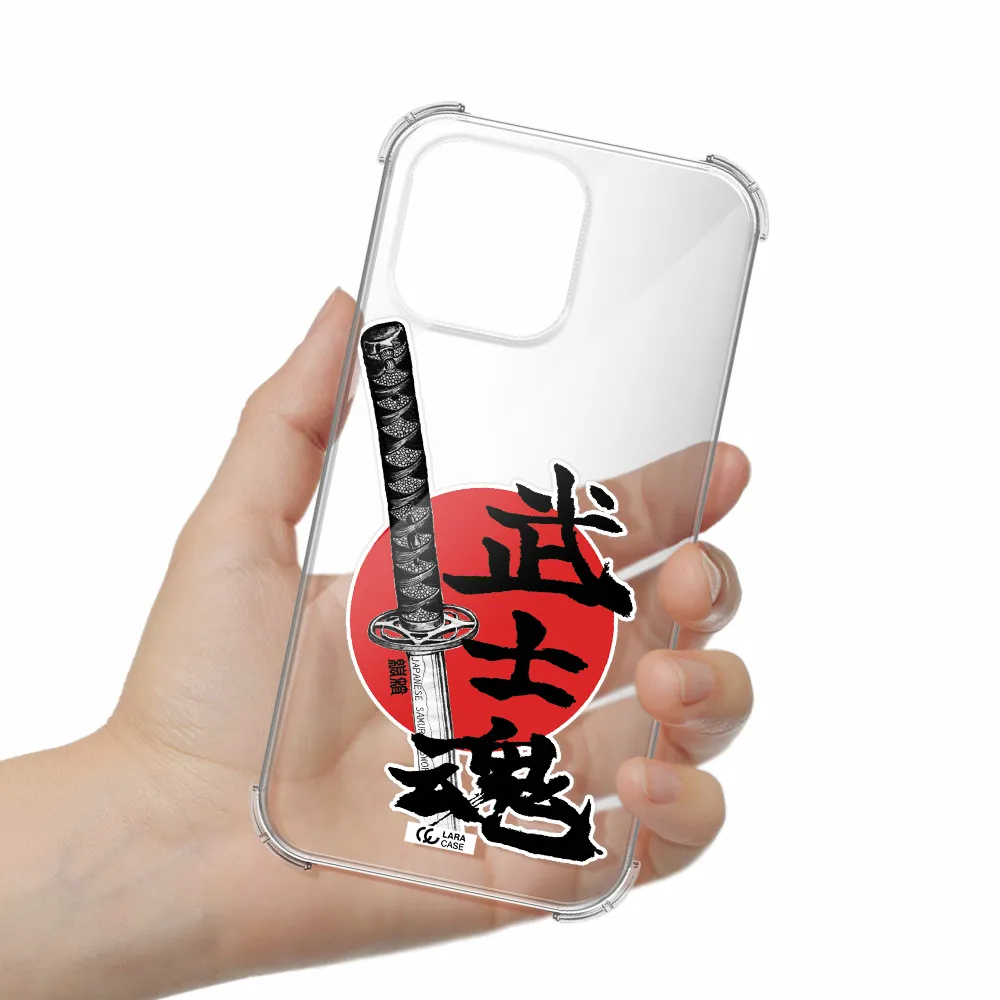 a sword with a red circle and hieroglyph Apple iPhone 14 pro Clear PC Case