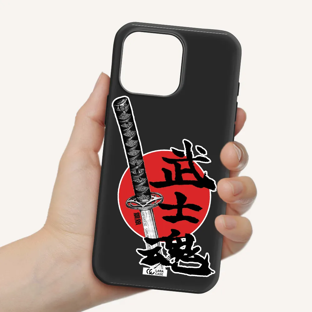 A Sword With A Red Circle And Hieroglyph Apple Iphone 16 Pro Max Silicone Black Case