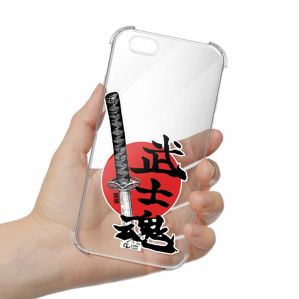 a sword with a red circle and hieroglyph Apple iPhone 6 Clear PC Case
