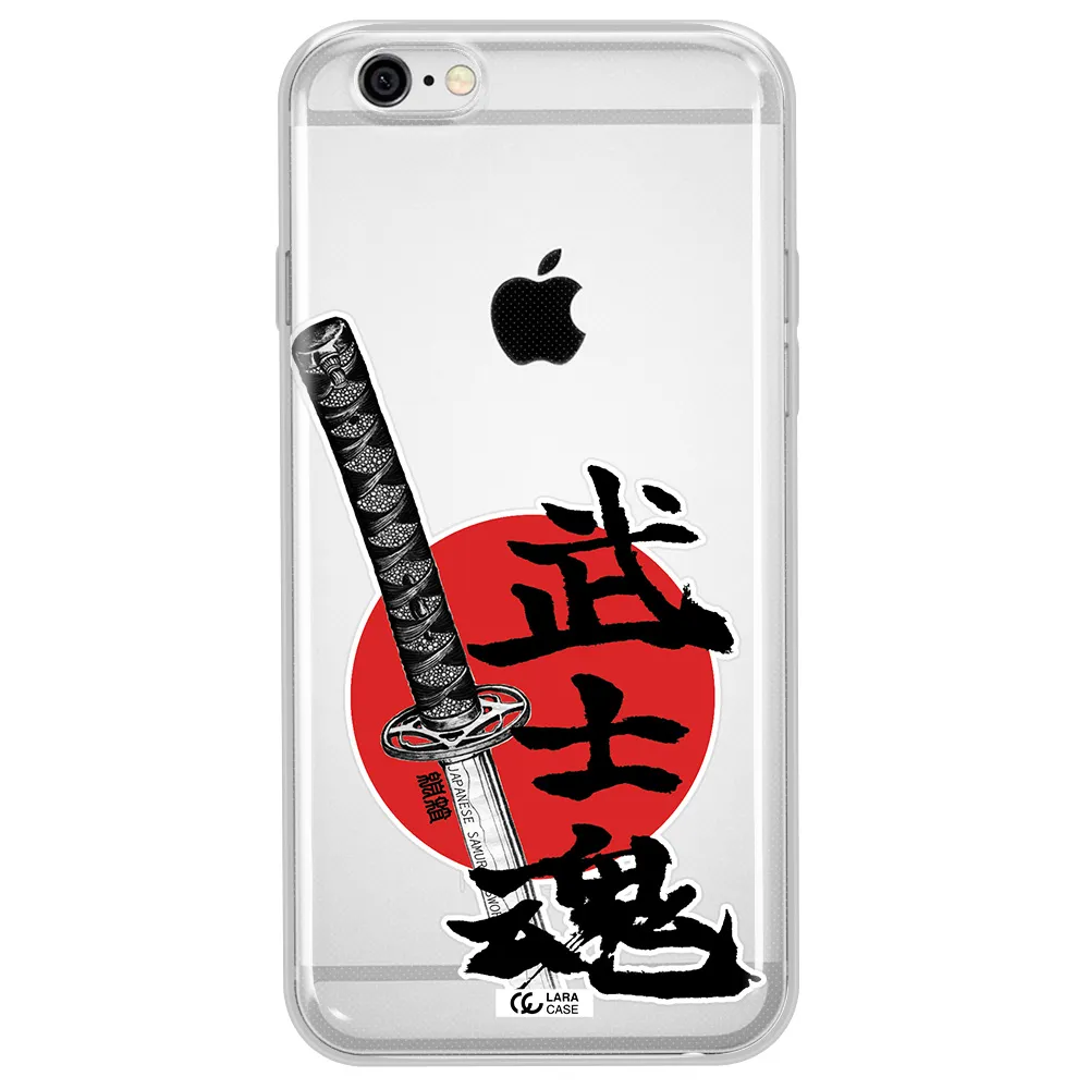 a sword with a red circle and hieroglyph Apple iPhone 6 Clear TPU Case